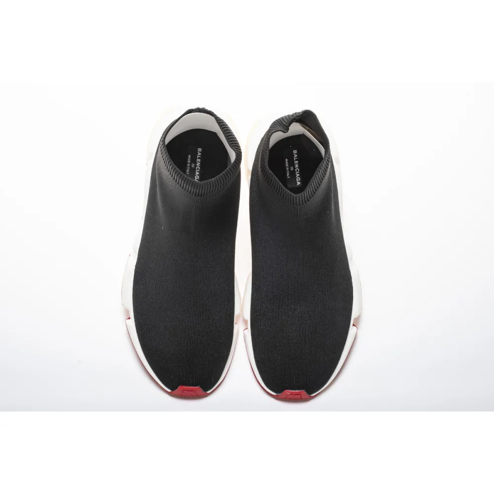 Balenciaga Speed Sock Slip-On Black Red (White Logo) - Image 2
